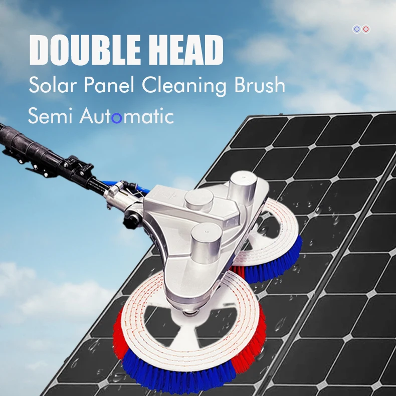 2024 Solar Panel cleaning Tool Photovoltaic Double Head Automatic  Roof Water Brush Window Cleaner Special with Power Converter