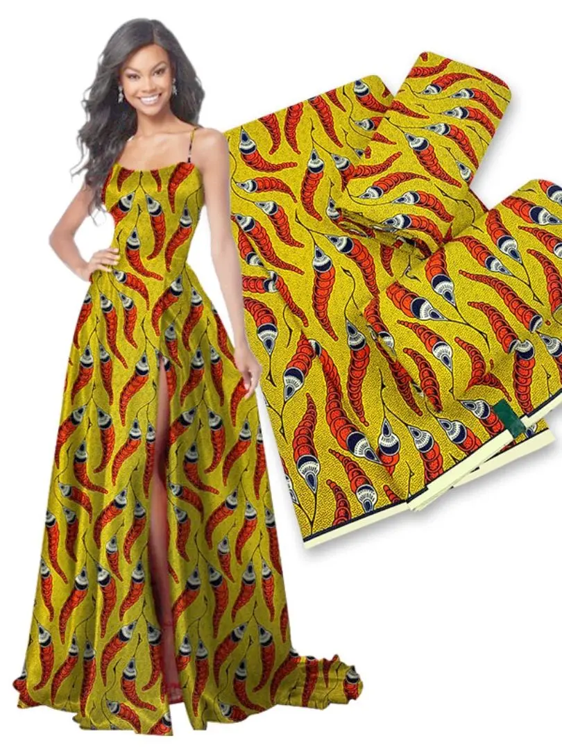 

Африканская ткань с принтом, вощеная ткань, Африканский хлопок 100%, высокое качество шитья, оригинальный принт, вощеная ткань, лоскутный материал 6 ярдов