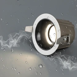 Waterproof Downlight IP65  110V-220V Anti-Glare  Kitchen Bathroom Toilet Eaves Black White LED Ceiling Lamp Spot Light