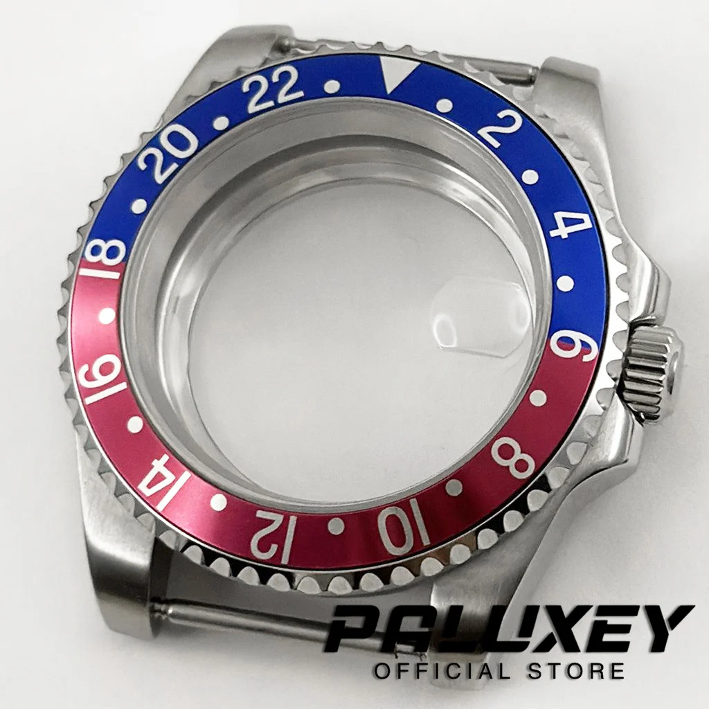 NH35 40 مللي متر إطار ريترو إدراج SUB GMT الحافة الياقوت كريستال ساعة القضية ل ​ NH34 NH35 NH36 NH38 ETA2824 حركة 28.5 ملم قرص