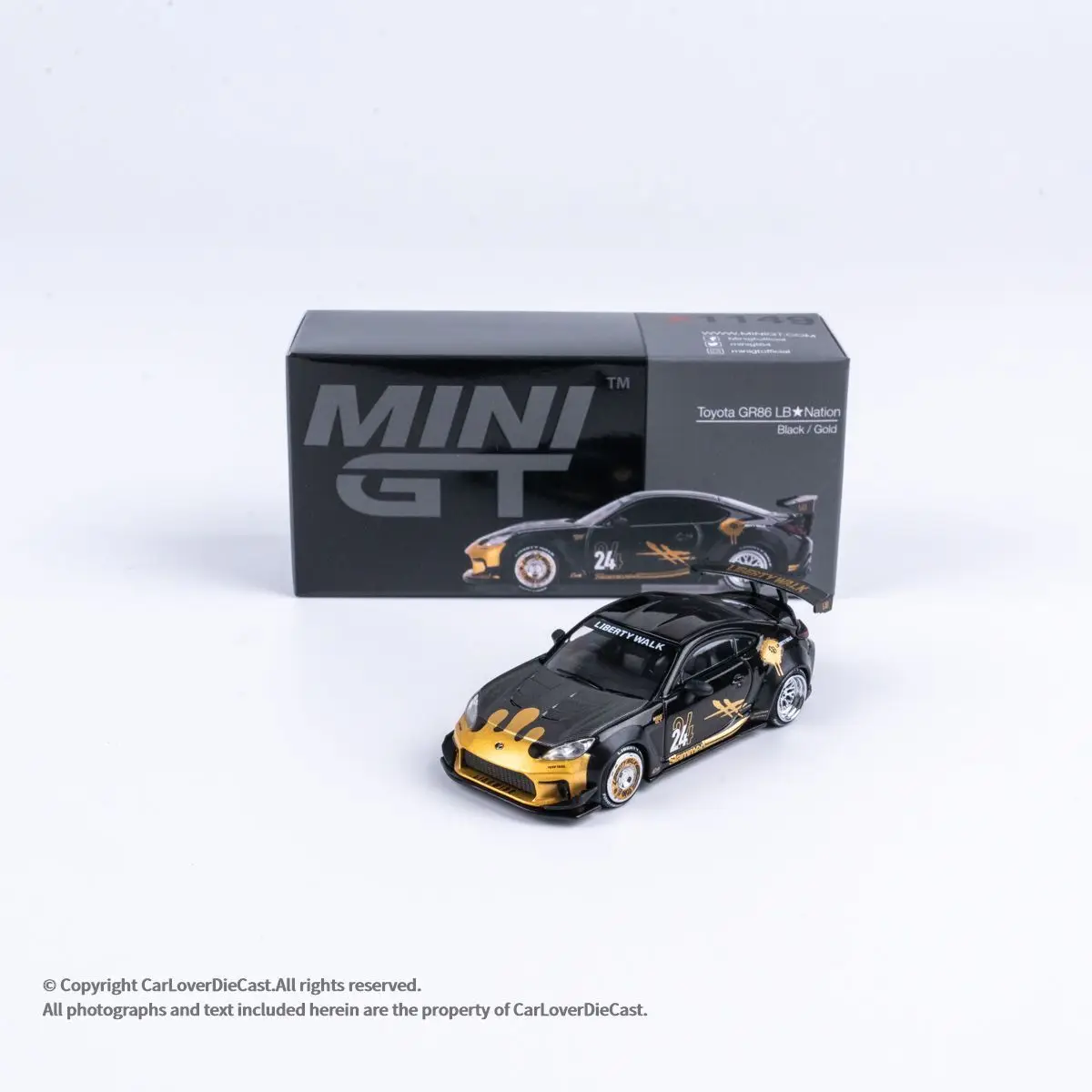 

MINIGT 1:64 # Коллекционная модель автомобиля Toyota GR86 Wide Body из сплава, масштаб 1:149
