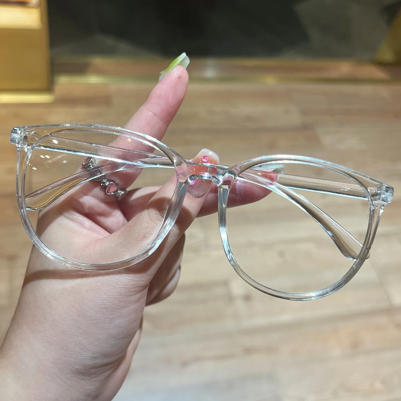 1개 유니섹스 플레인 안경 신형 고화질 레트로 라운드 프레임 심플 아트 캐주얼 다용도 노메이크업 슬리밍 보호용 안경