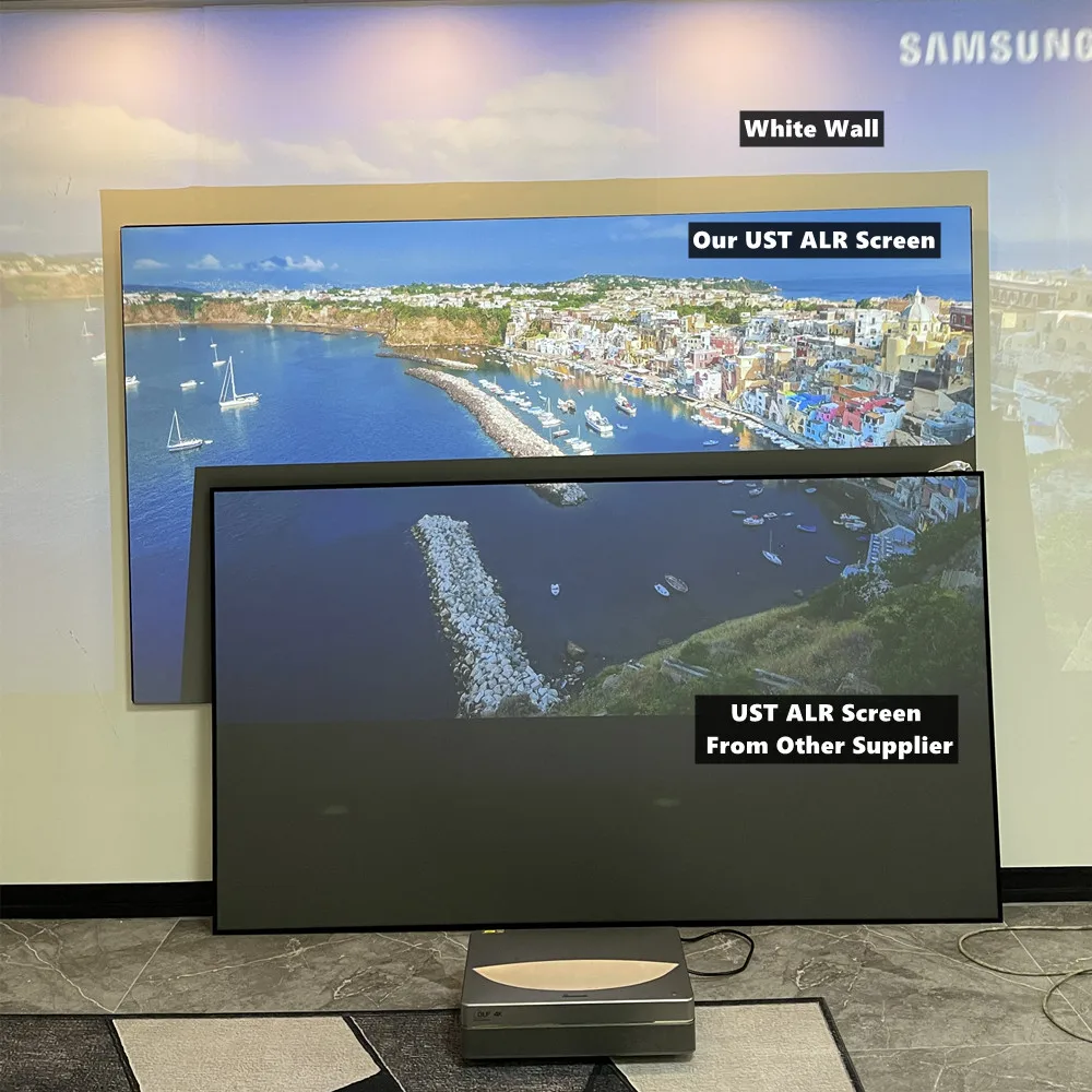 Hàng Mới Về Năm 2022 Chất Lượng Tốt Nhất 100/120 Inch 16:9 Khung Cố Định Màn Hình Máy Chiếu Huyện ALR Ánh Sáng Môi Trường Xung Quanh Từ Chối Chiếu