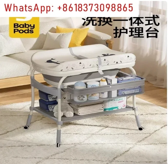 

Мобильная кроватка, массажный стол для кормления, сенсорный для пеленания подгузников для новорожденных, многофункциональный для купания