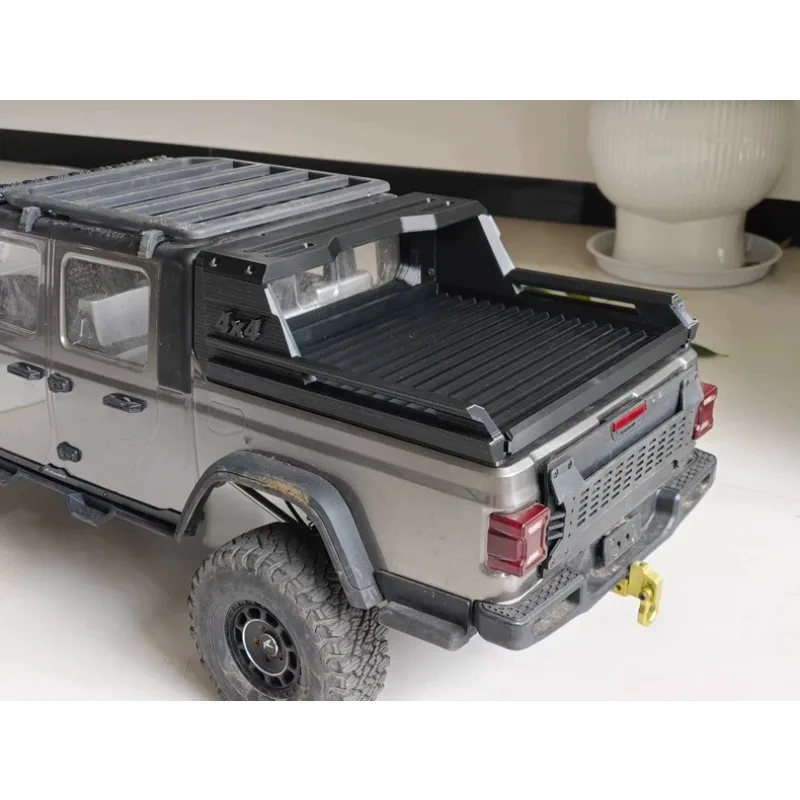 For RLAARLO JK07 1/7 Scale RC Crawler 3D Print Rear Bed Accessories Tailgate Trim Roller Cover Closed Cargo No-Drill Upgrade