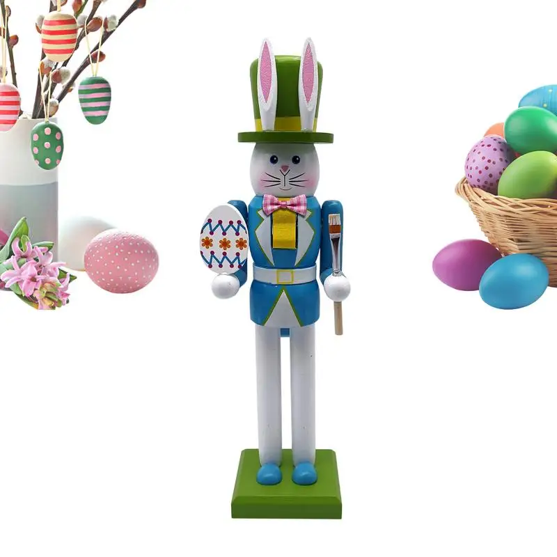 

Кролик Щелкунчик Деревянный Креативный Кролик Орнамент 12 Дюймов Деревянный Пасхальный Кролик Щелкунчик Декор Фигурка Орнамент На Весну