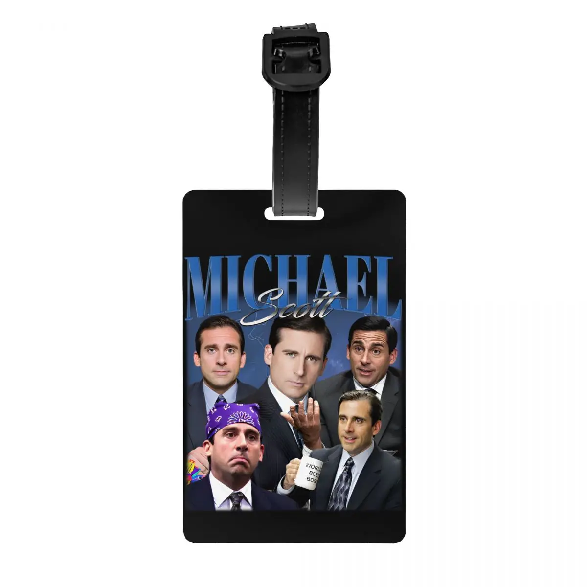 Custom Michael Scott Luggage Tag With Name Card The Office Prison Mike Privacy Cover ID Label for Travel Bag Suitcase