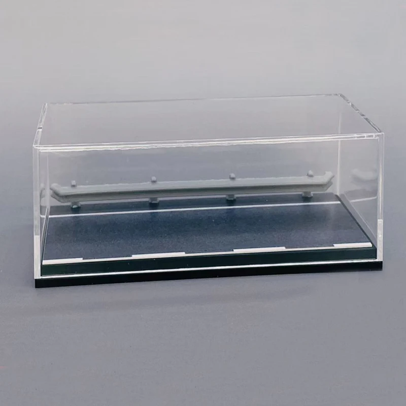 1Set 1/64 Scale Car Model Display Box Miniature Highway Guardrail Scene Acrylic Dustproof Cover for DIY Toy Display Collection