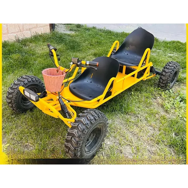 Double Seat Off Road Go Kart For Adults And Kids Outdoor Racing Vehicle Two Seater Buggy Car With Safety Belt Family Fun Ride