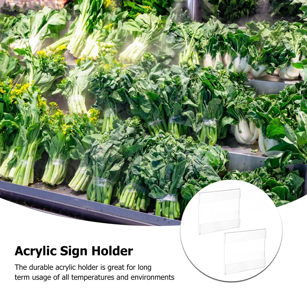 

6pcs Acrylic Sign Holder Transparent Desktop Price Rack For Retail Store Display Label Stand No Glue Needed Paper