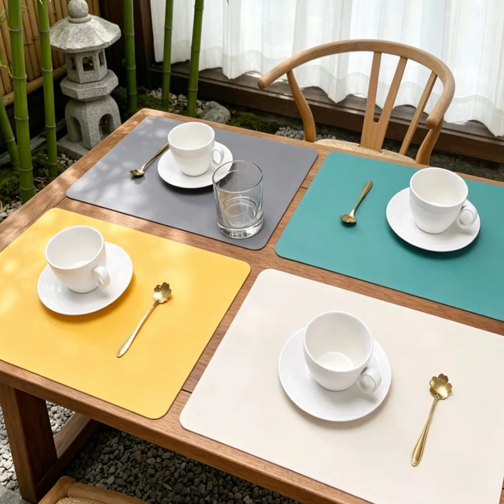 Silicone Square Placemats Set of 1/4/6 Non-Slip Coaster Mats High-Temperature Resistant Table Mat for Pot Bowl Gift Spring