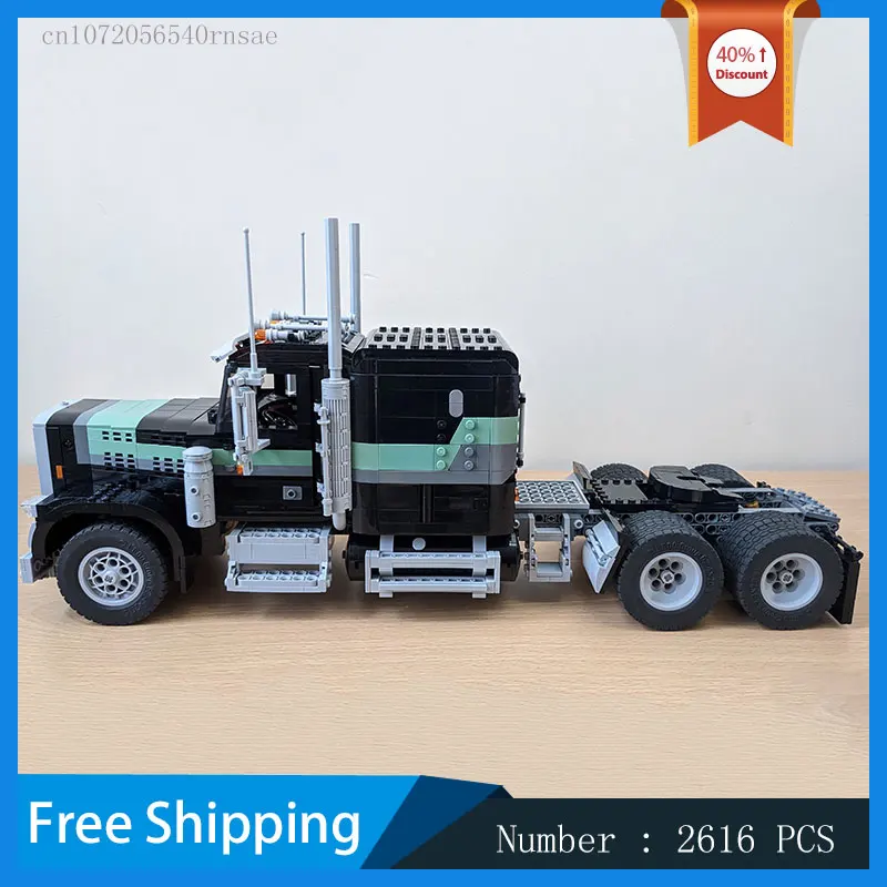 MOC Bausteine Lkw Anhänger Transport Fahrzeug Auto Modell Kreative Montage Spielzeug Weihnachten Geschenk Geburtstag Geschenke DIY Ziegel
