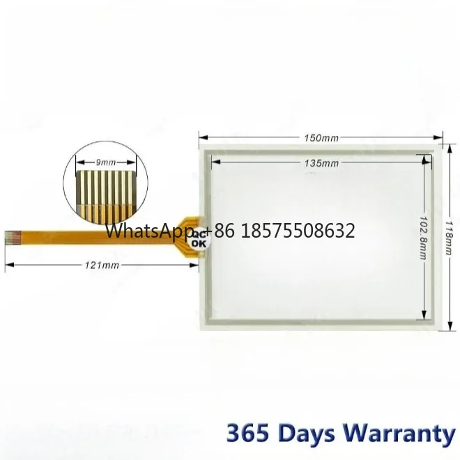 GUNZE USA 100 025 G06502-1D Touch Screen Panel Glass Digitizer for GUNZE USA 100-025 G065-02-1D Touchpad