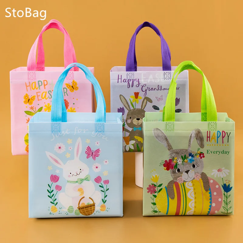 

StoBag-Easter Gift Non Woven Fabric Wholesale Packaging Snack Candy Stogage Book Clother Happly Party Decoration Supply 12Pcs