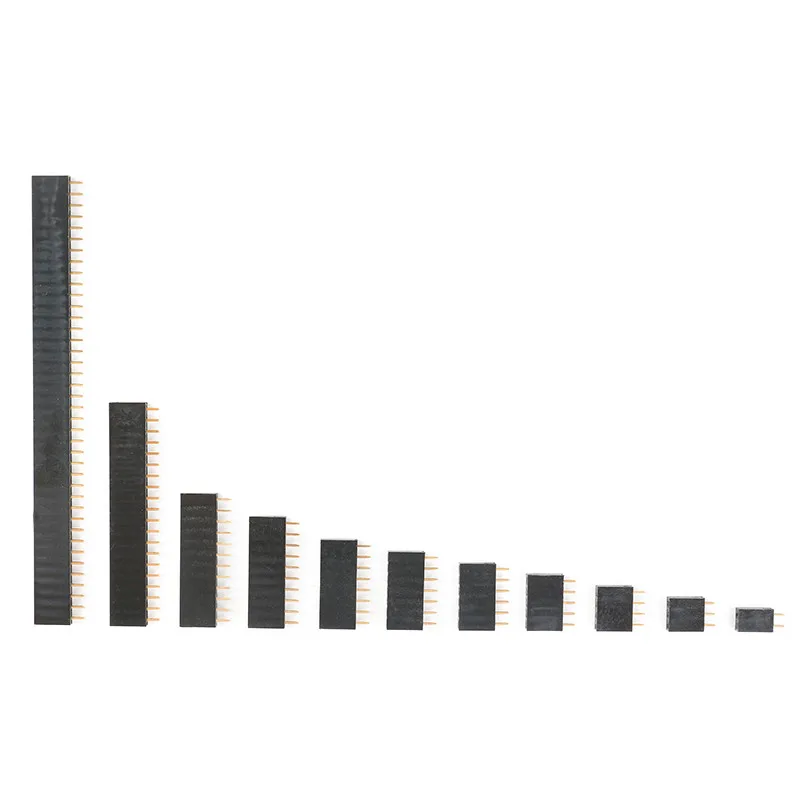 Lot de douilles 600 broches à une rangée, espacement de 2.54mm, 1 x, droites, 10 pièces