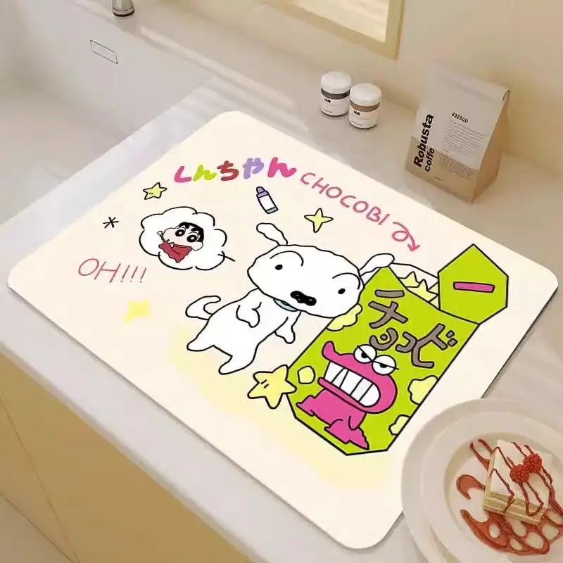 Cartoon Crayon Shin-Chan Toilet Carpet Kawaii Anime Quick Drying of Diatomaceous Mud Water Absorption Anti Slip Floor Mat Gifts