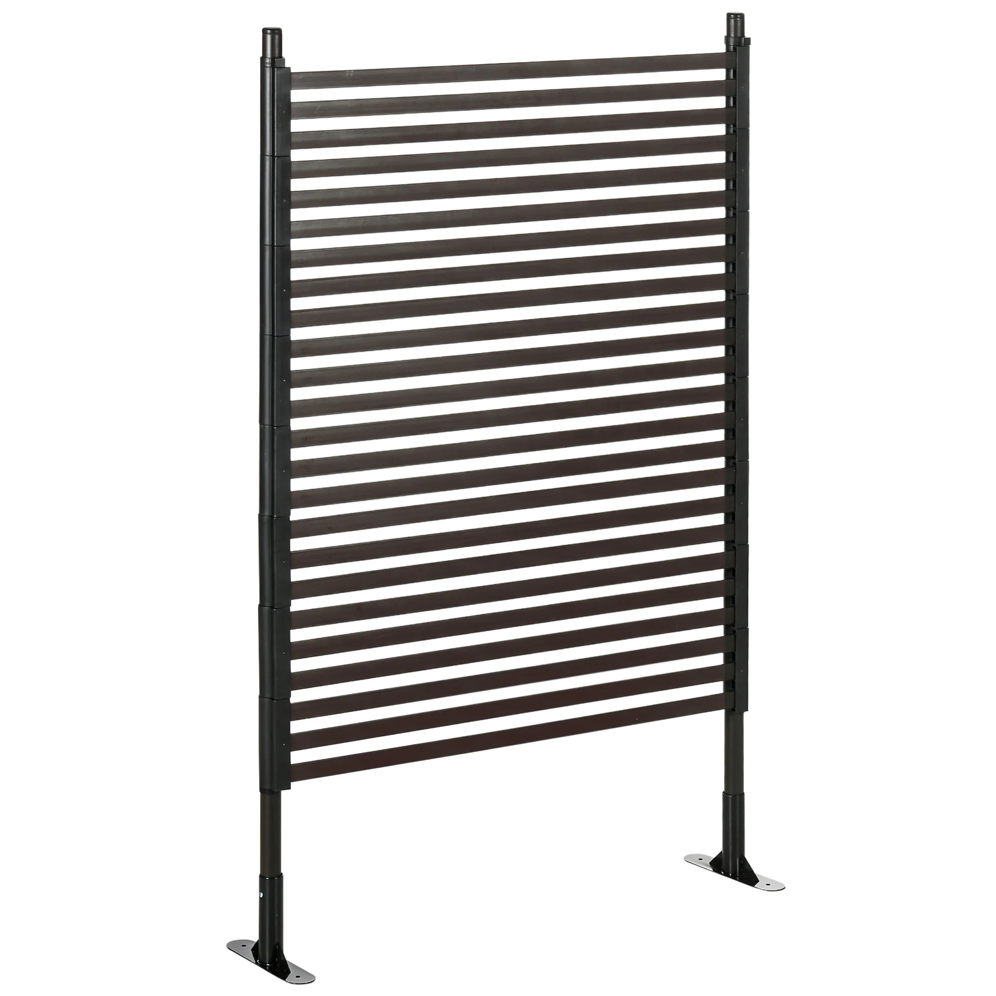 Outsunny Panneau clotûre de jardin brise vue en métal extérieur avec pieds ou piquets à planter, modulaire, 93L x 22l x 150H cm