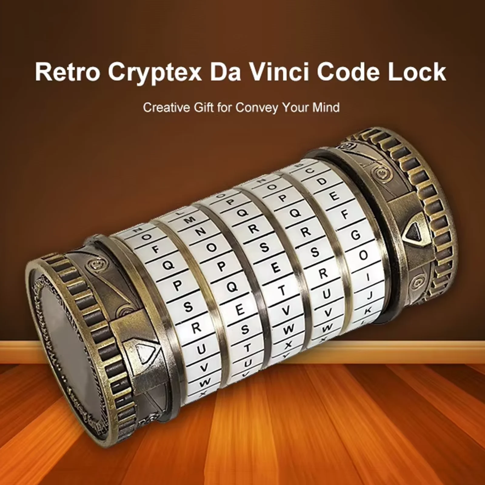 Da Vinci Code Lock Educational Puzzle Toys Cryptex Locks Letter Password Escape Chamber Props Mini Toy For Valentine's Day Gift