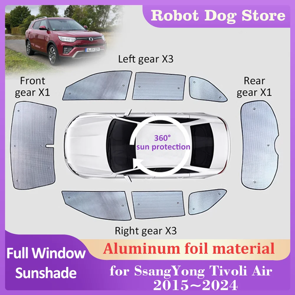 Full Coverage Sunshades for SsangYong Tivoli Air 2015~2024 2016 Windows Sun Visor Windshield Curtain Sunroof Cover Accessories