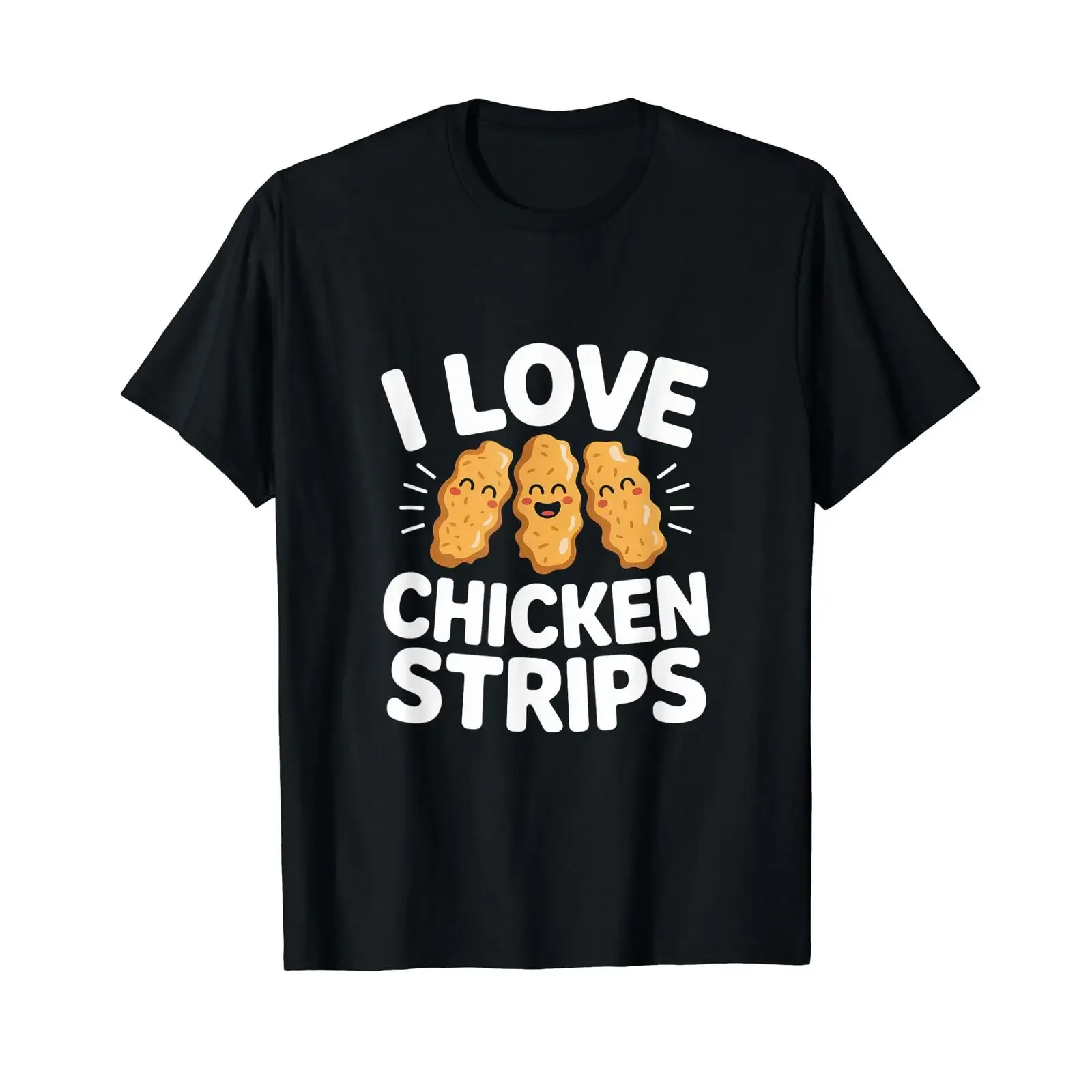 I love chicken strips food humor Affordable graphic t shirt vintage Washed Breathable Stretched Versatile streetwear Casual