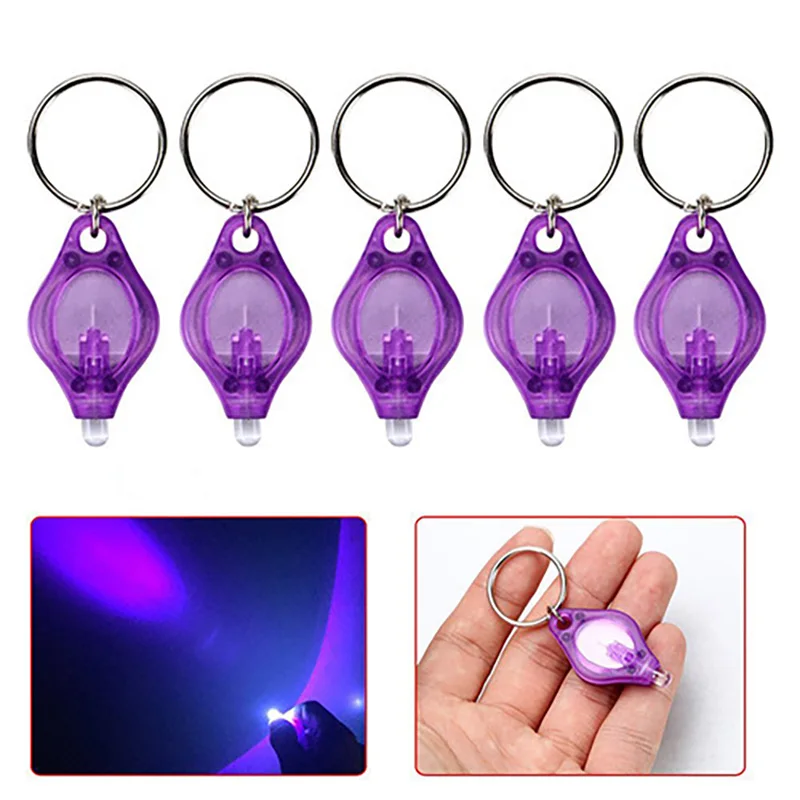 ZK45 Mini LED Flashlight Keychain Portable Keyring Light Torch Key Chain Emergency  Backpack Light UV Flashlight Ultraviolet