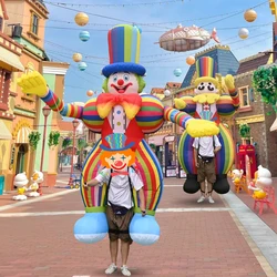 3m/3.5m Giant Clown Inflatable Suit Adult Carry Long Legged Clown Props for Carnival Entertainments Hand Controlled Carry Clown