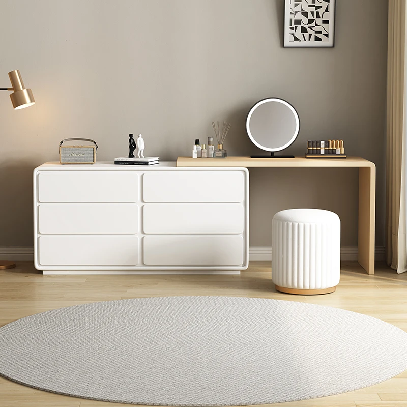 

Dresser bedroom simple modern bedside cabinet retractable small apartment 40cm makeup cabinet chest integrated makeup table