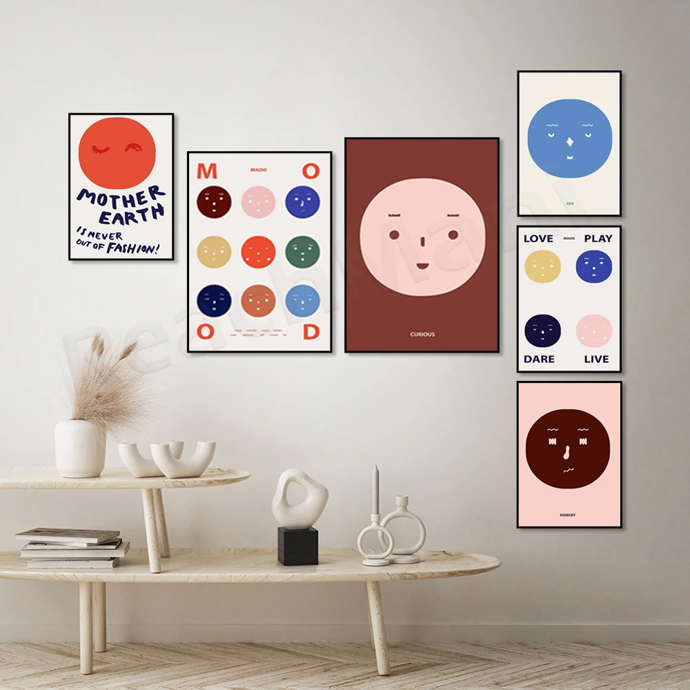 Mado- Mother Earth, Four Senses- Beautiful Home Wall Art- Colorful Illustration Exhibition Poster
