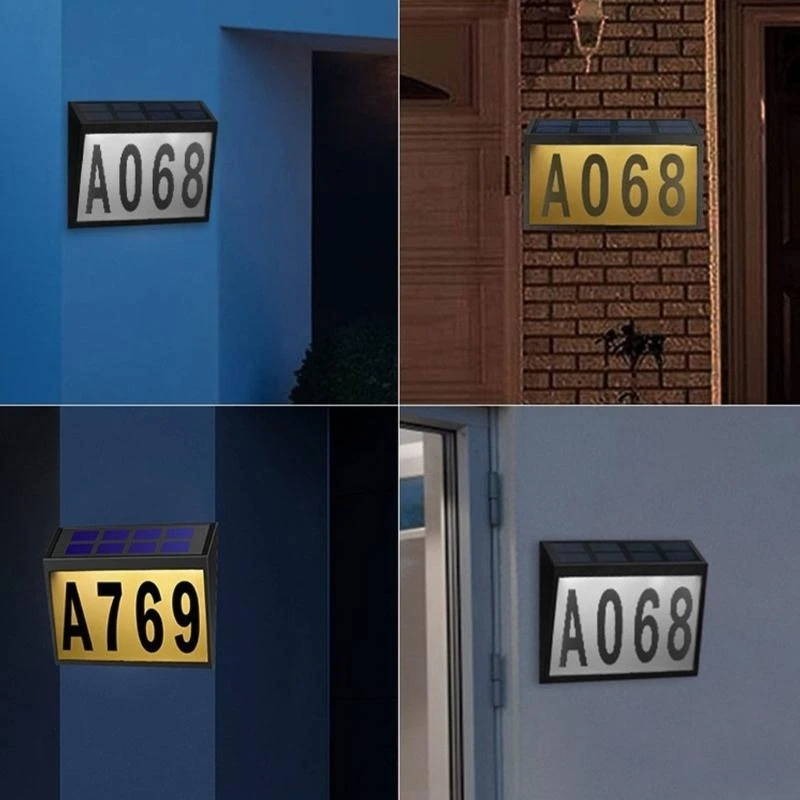 Solar Powered Address Sign Outdoor LED Address Sign Lamp Outdoor Address Number