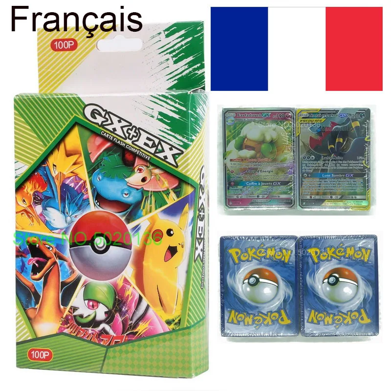 Français 50 60 100 Pcs / Lot French Version Mega Tag Team Pokemon GX EX Card Featuring V Max VMAX