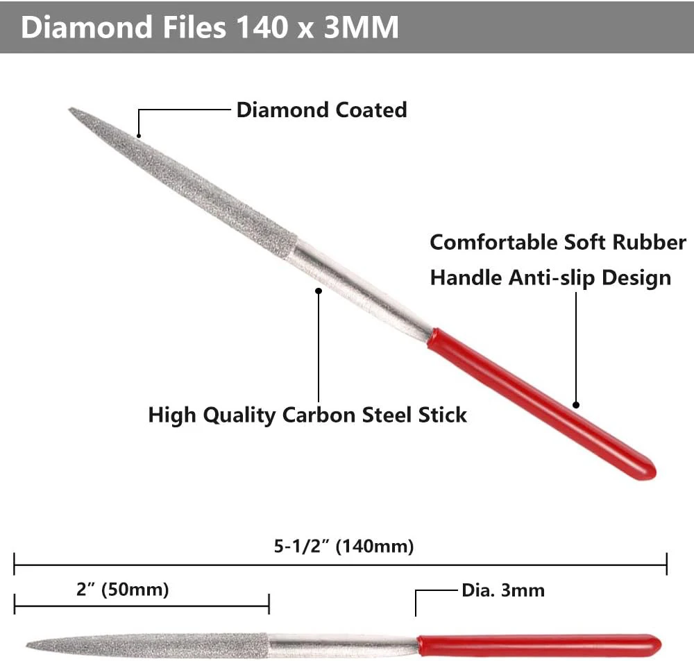 New 10Pcs Diamond Needle File Set For Jewelry Metal Wood Ceramic Glass Stone Craft Sharping Working Hand Carving Tool