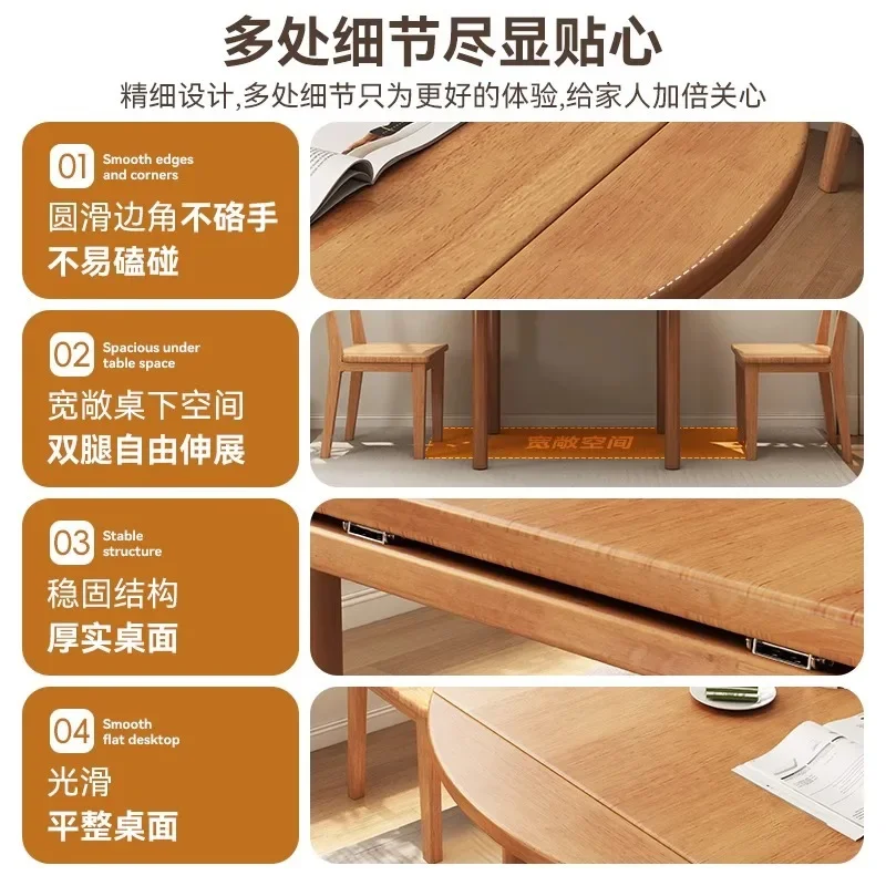 Foldable dining table Round eating negotiation table Small apartment restaurant dining table