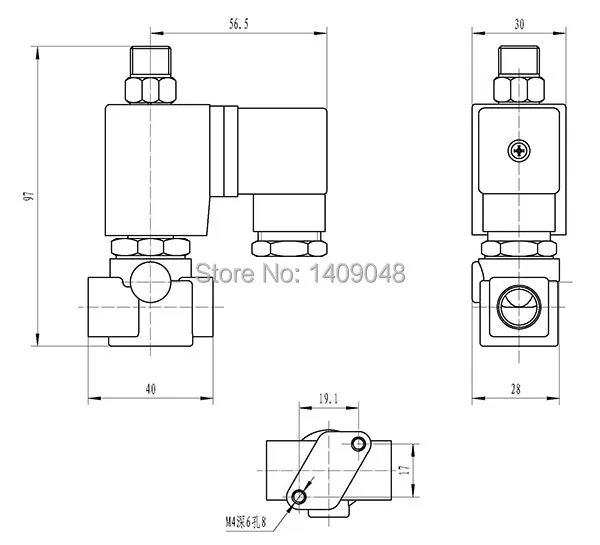 Detalhe 2 de Válvula solenoide GOGO-OWN-34 Gás e combustível