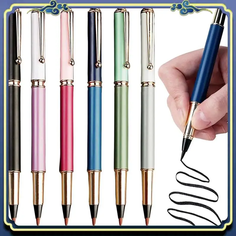 Portable 6Pcs Morandi Calligraphy Pens Hand Lettering Pens For Writing Beginners Chinese Brush Pens