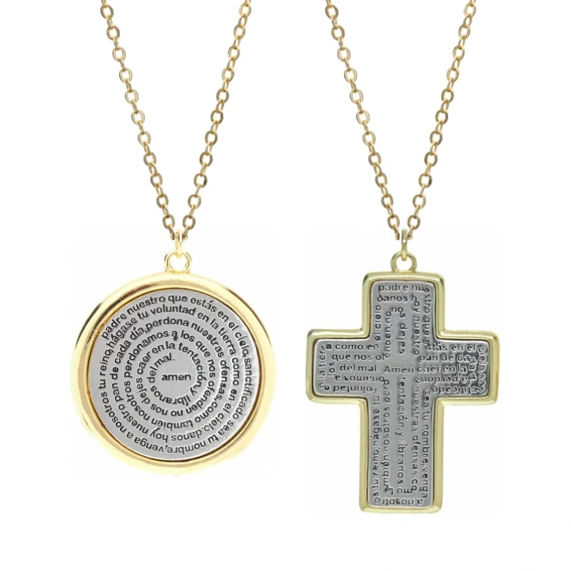 

Round Cross Necklace Religious Christian Bible runes Believer Copper Pendant Hot Items Cross Pendant For Necklace Supplies