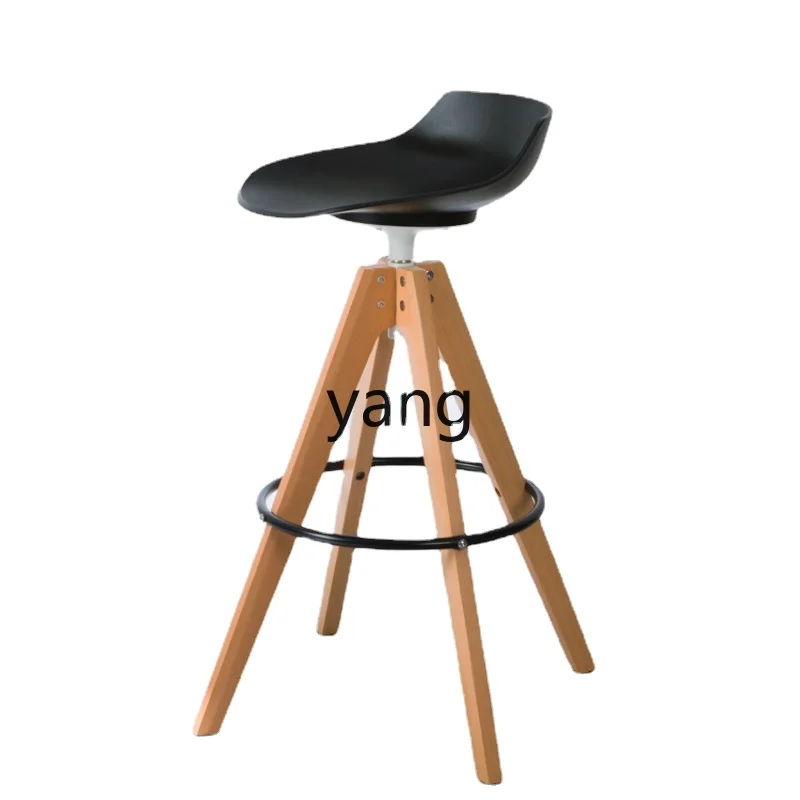 Yhl Chair Commercial Company Front Desk Beech High Chair Household Minimalist Island Stool Solid Wood Rotating Bar Stool