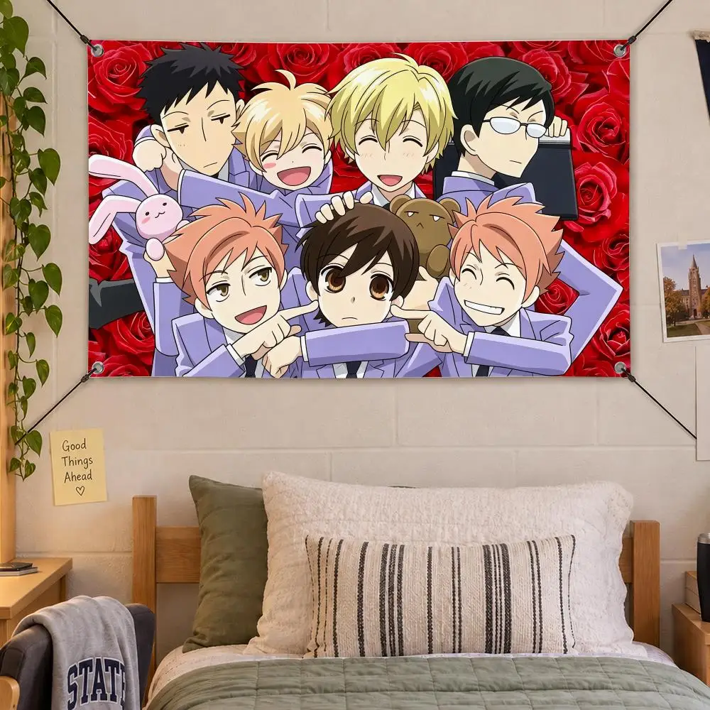 Anime Ouran Host Club Flags Decorative Flag Banner Indoor Bedroom Dorm Gaming Room Wall Party Club Decor Fan Gift