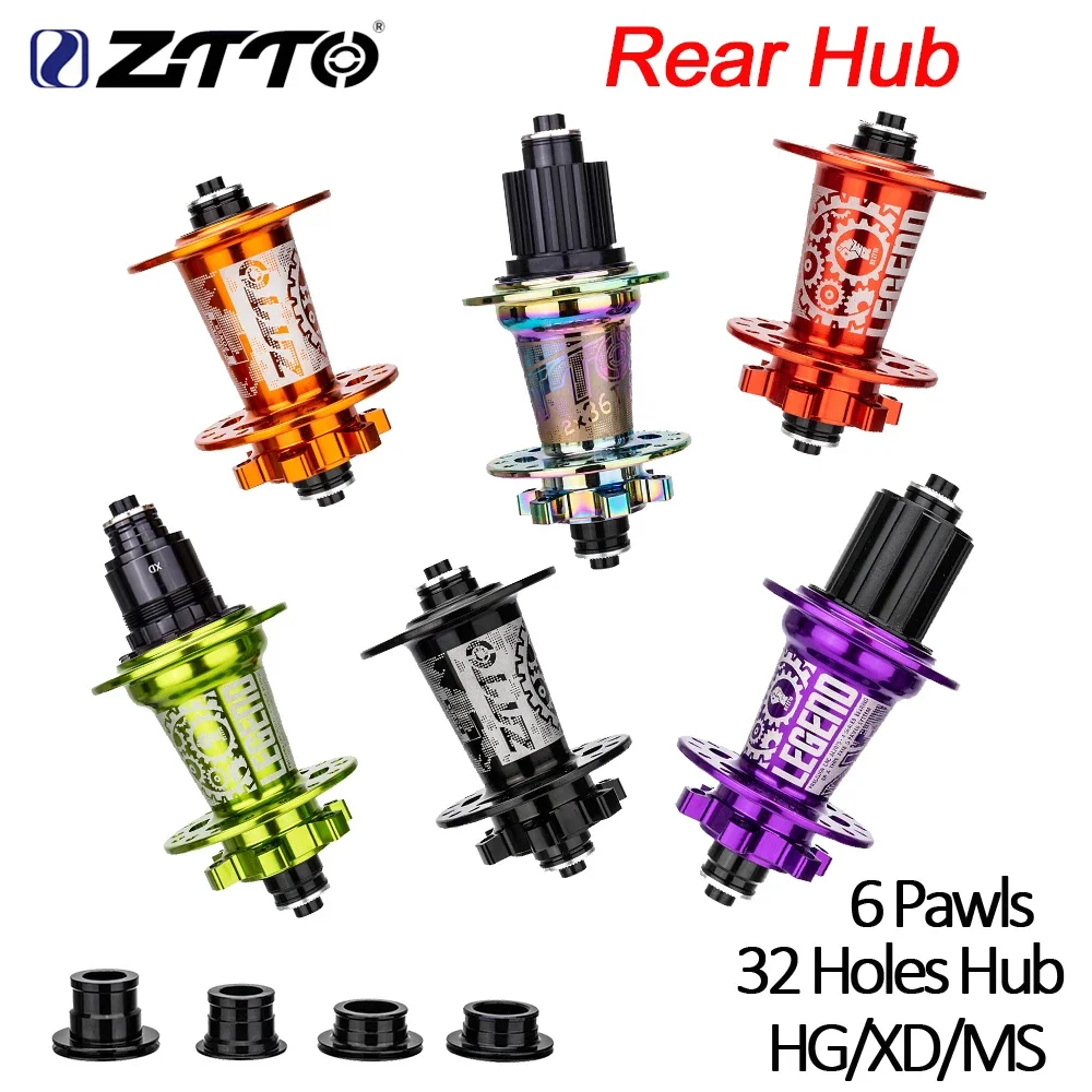 

ZTTO Rear Hub MTB Bike Rear Hub DR290 32 Holes 6 Pawls System HG XD MS Thru Axle Quick Release Rear 10x135 12x142 Disc Brake Hub