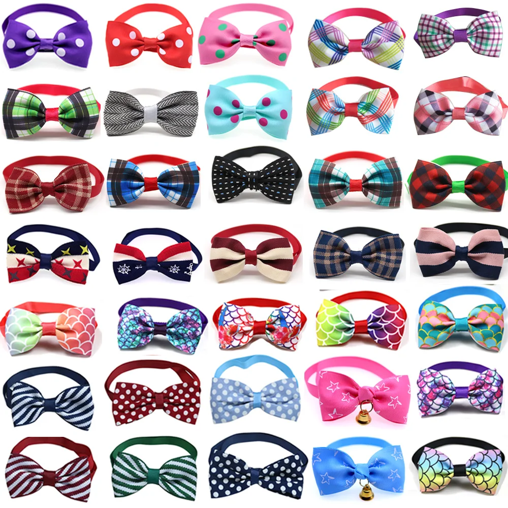 50/100pcs Dog Bowtie Small Dog Bowtie Bulk Dog Accessories Dog Fashion Bow Tie Pet Supplies Pet Bow Tie Collars for Small Dogs