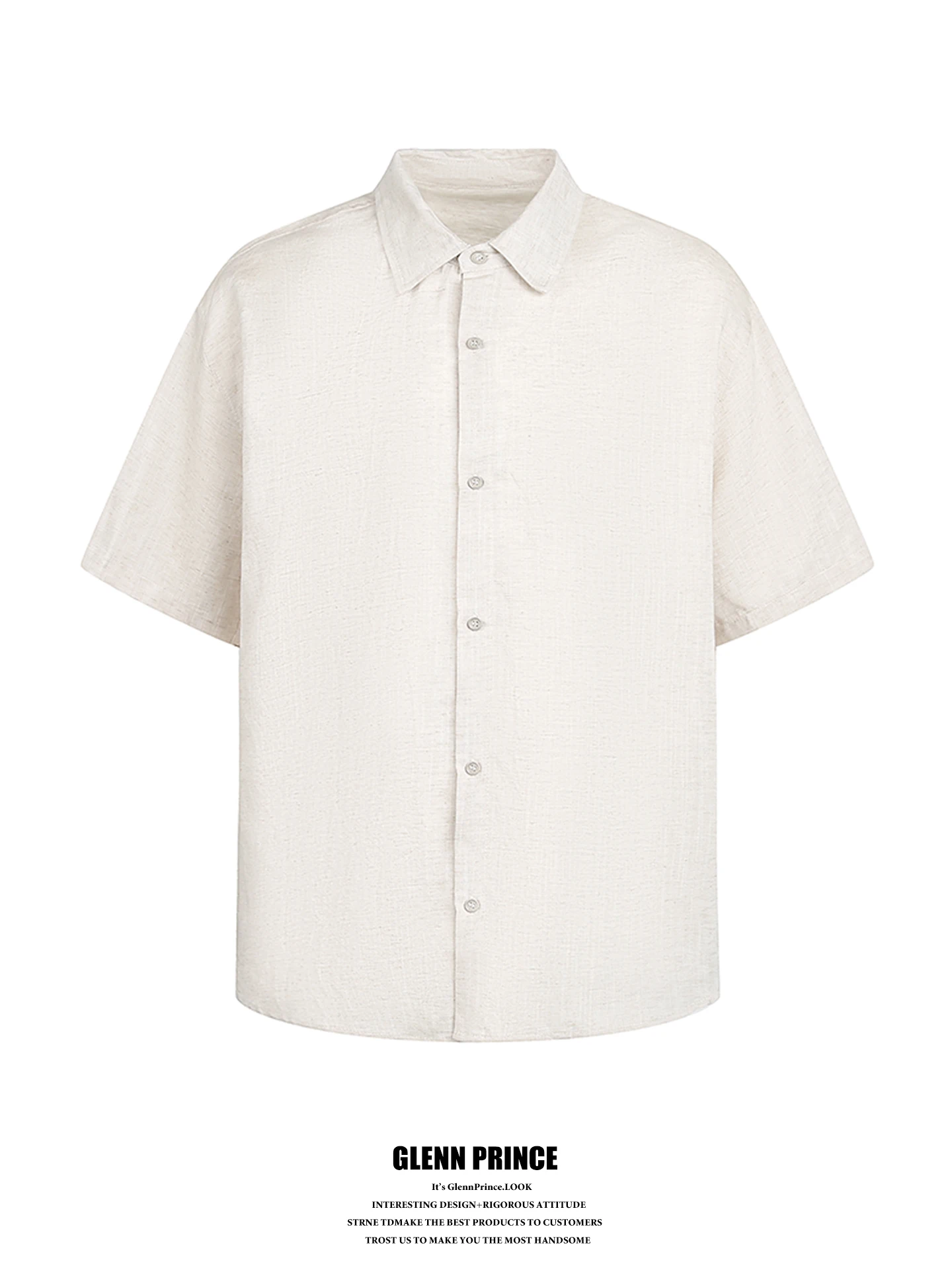 

GPstudio Men's Short Sleeve Shirt Texture Mixed Lin Lyocell Summer Commute Pure Color Loose Fit Breathable Youthful Style