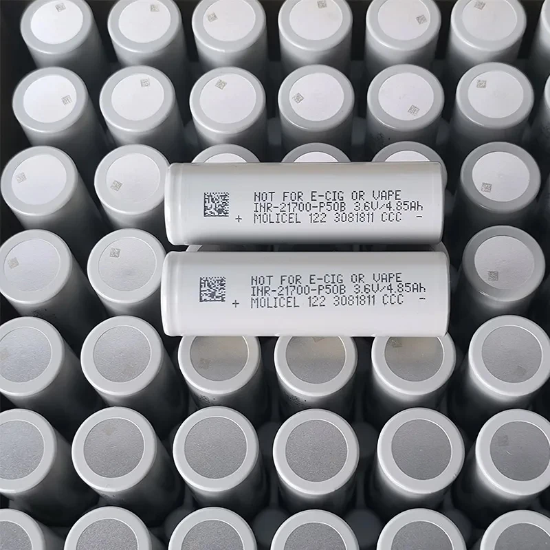 오리지널 몰리셀 P50B 21700 배터리 5000mAh 50A 방전 고출력 충전식 리튬 이온 배터리 플랫탑 INR 21700 셀