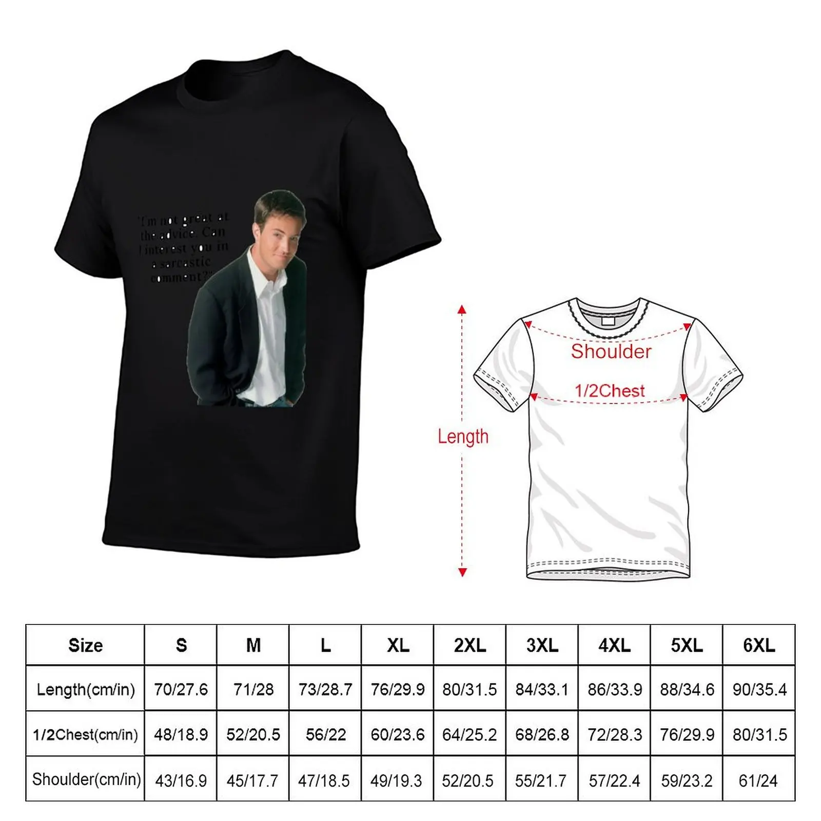Chandler Bing Friends Printed Design T-Shirt Summer Print Short Sleeve Tee