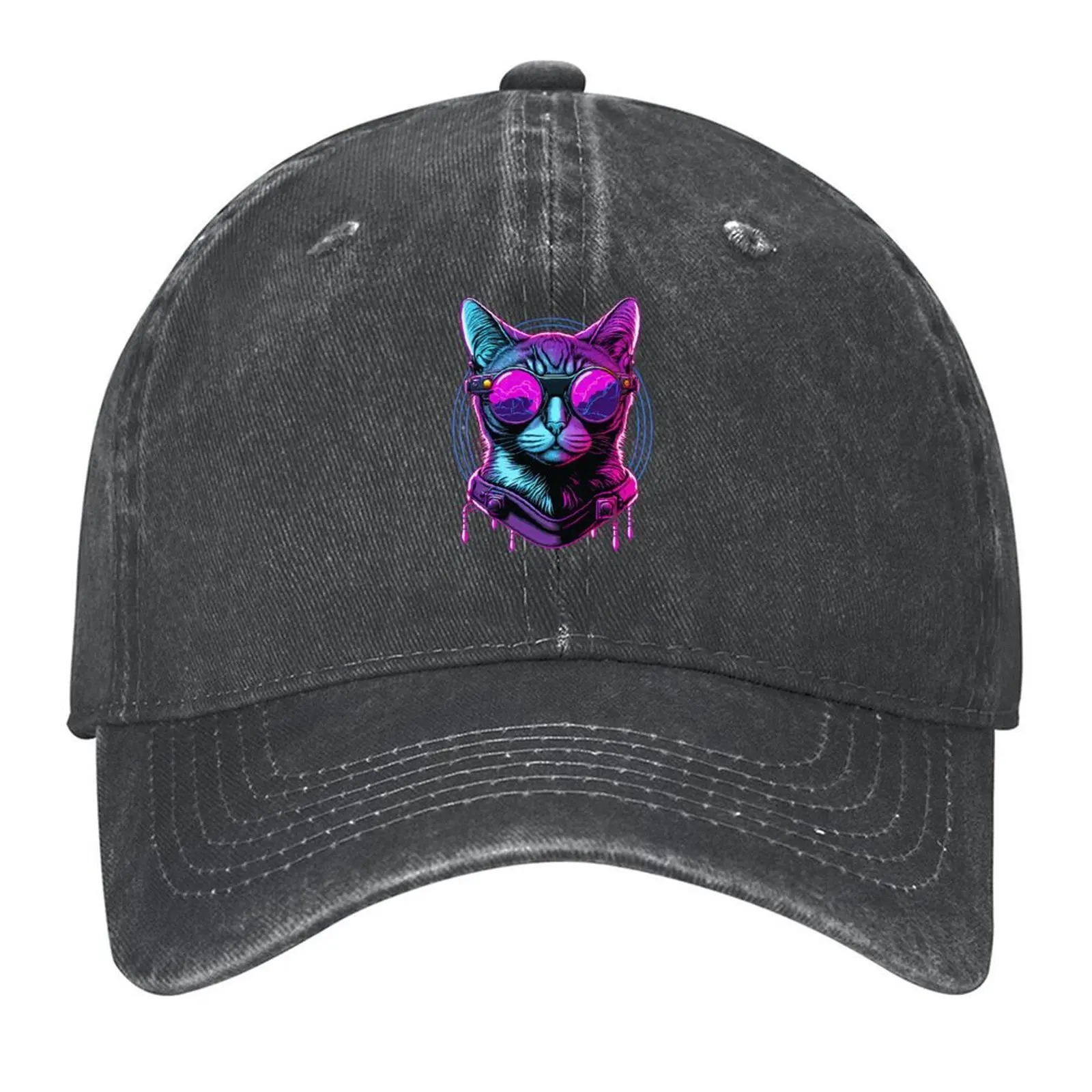 

Cyberpunk Stray Cat Baseball Cap hard hat Ball Cap Designer Hat hiking hat Golf Men Women's