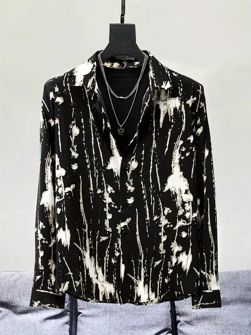 

Long Sleeve Shirt Spring And Autumn Personality Trend Street Handsome Top For Men And Women Party Casual Oversized Clothing