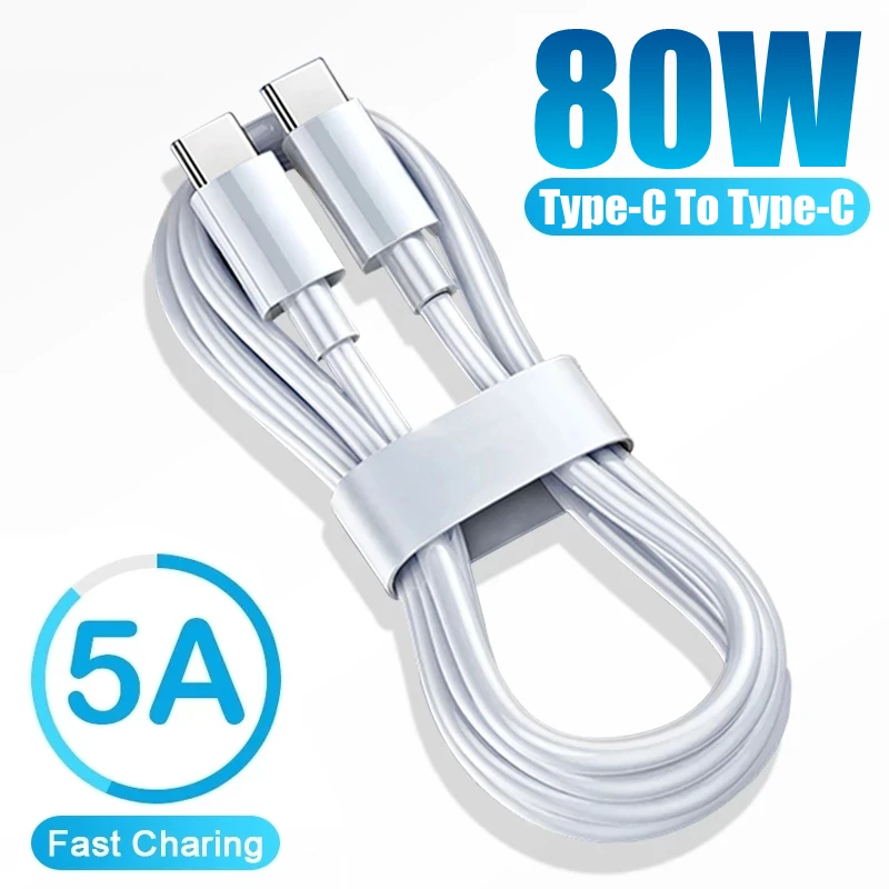 5A 80W Fast Charging Data Line Double Head Type C to Type C Cable Data Cable For Huawei Xiaomi iPad Charger Type-C Usb C Cable