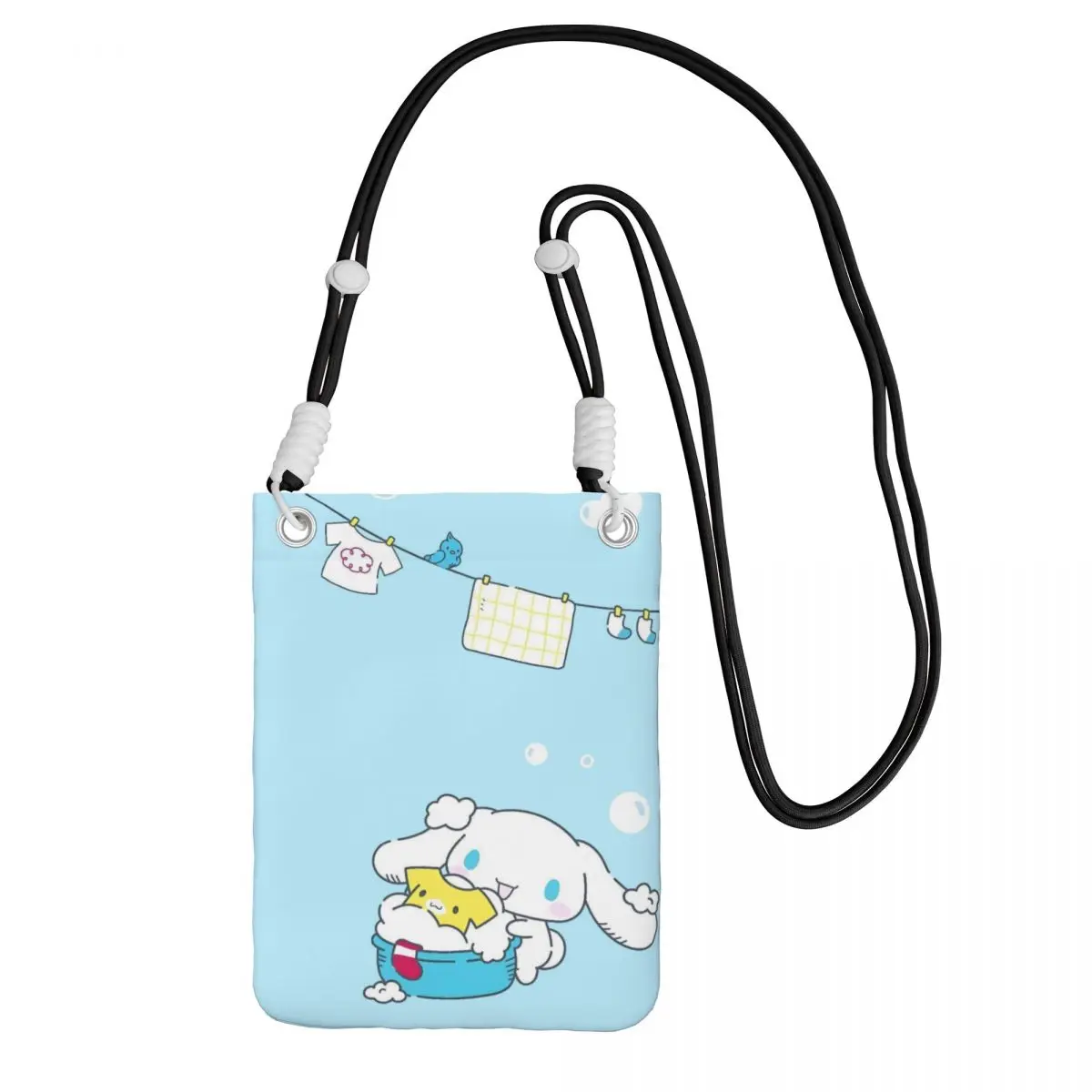 

Custom Casual Cinnamoroll Mobile Phone Bag Men Women White Dog Shoulder Crossbody Bag Shopping Detachable Shoulder Strap