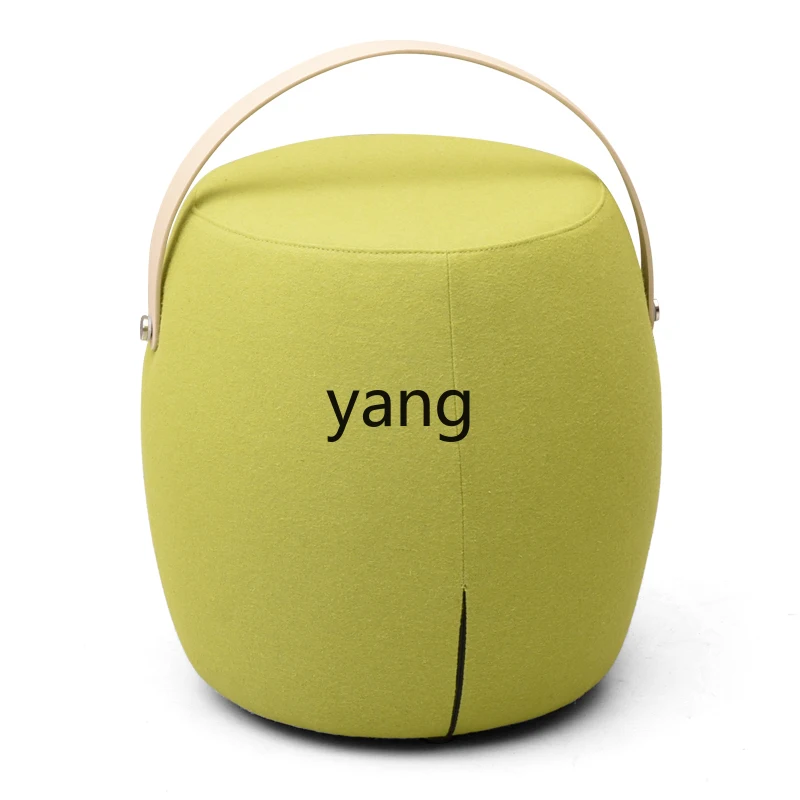 MM.Nordic wabi-sabi style handheld sofa stool, bucket-shaped stool, fabric cashmere stool