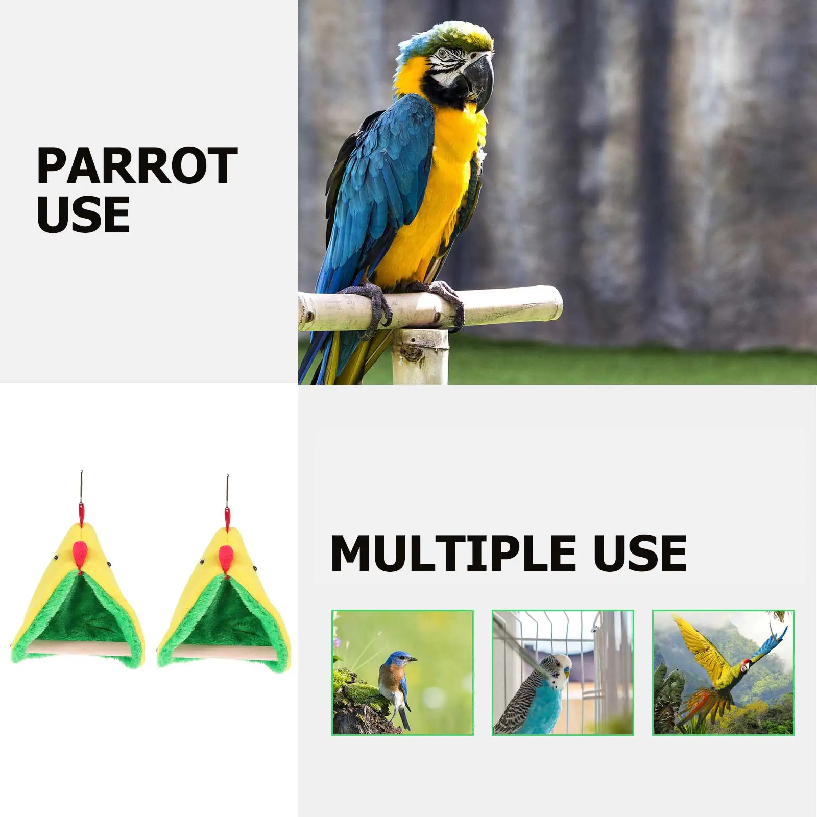 

2 set Warm Bird Nest 2 Sets Soft Wood Stand Parrot Cage Green Durable Cages for Birds Parakeets Small Pets Indoor Outdoor