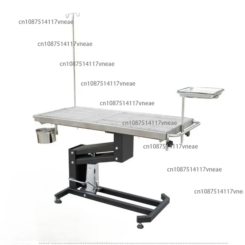 Height Adjustable Stainless Steel Hydraulic Pet Operating Table with Infusion Stand