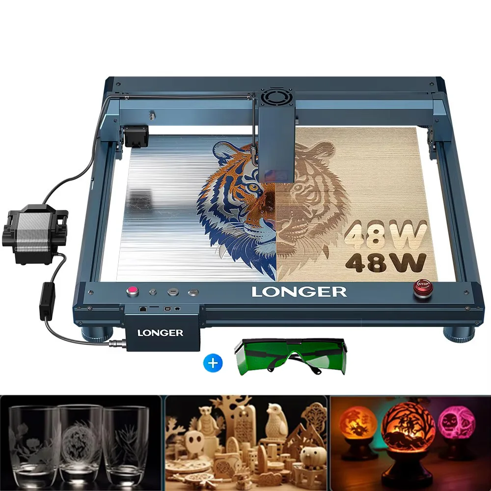 LONGER B1 40W Laser Cutter Engraver 450x440mm WiFi Air Assist CNC Diode Laser Cutting Engraving Machine for Wood Acrylic Metal LightBurn LaserGRBL